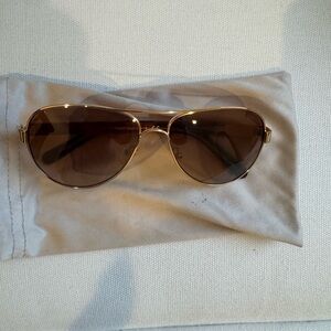 Tory Burch Gold Aviator Sunglasses
